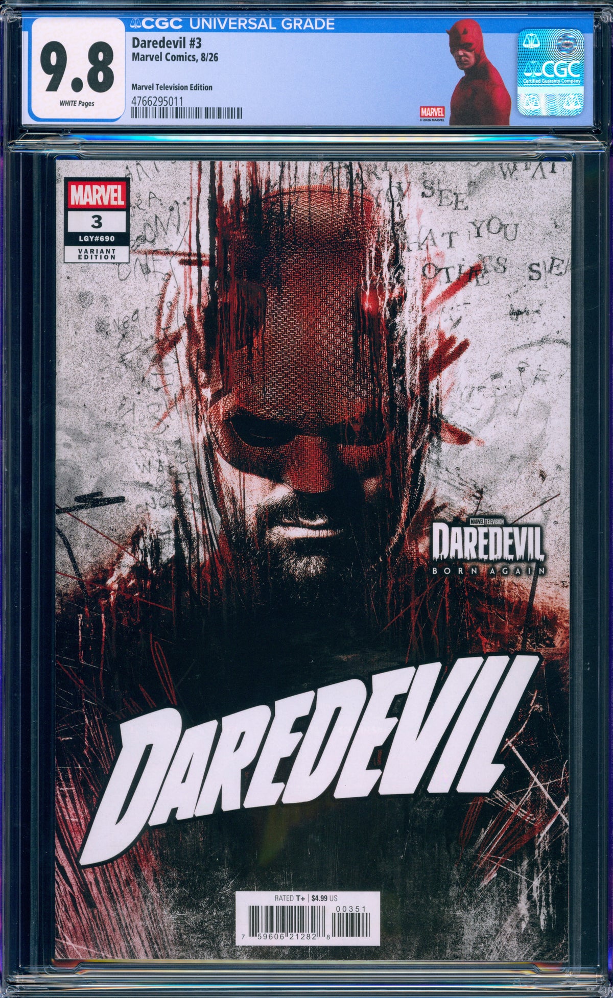 DAREDEVIL #3 CGC 9.8 1ST PRINT CHARLIE COX CUSTOM LABEL