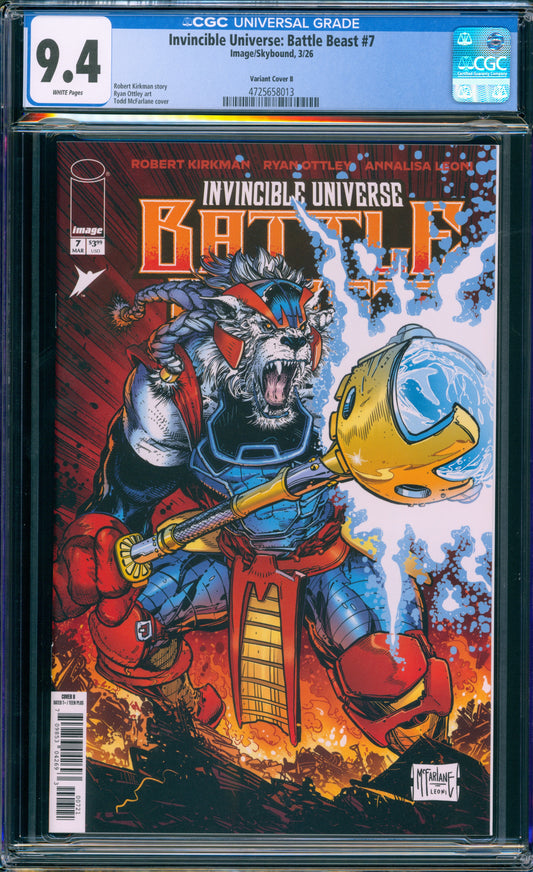 INVINCIBLE BATTLE BEAST #7 CGC 9.4 (TODD MCFARLANE)