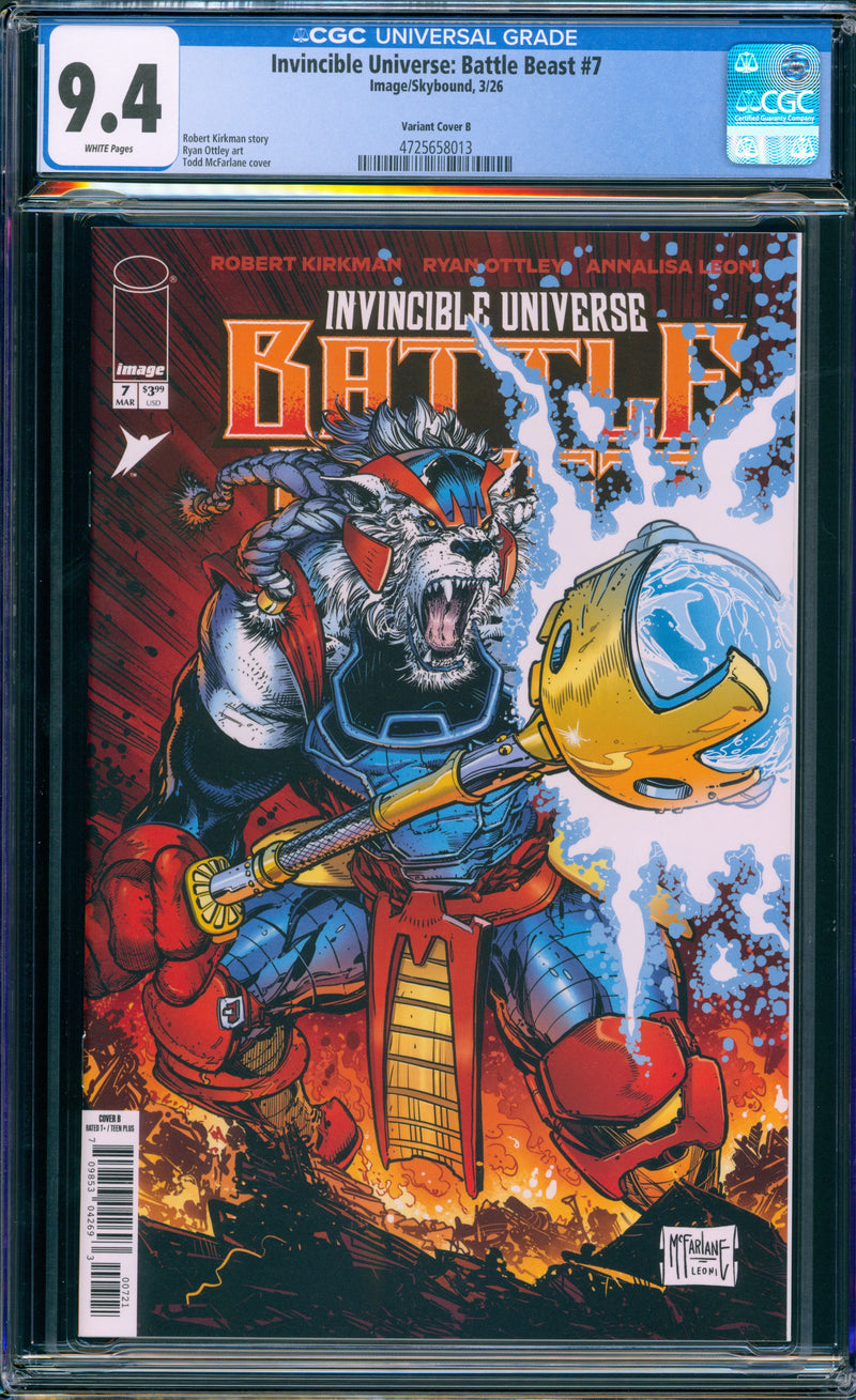 INVINCIBLE BATTLE BEAST #7 CGC 9.4 (TODD MCFARLANE)