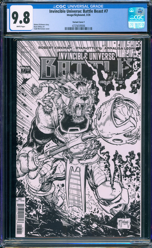 INVINCIBLE BATTLE BEAST #7 CGC 9.8 1:75 (TODD MCFARLANE)