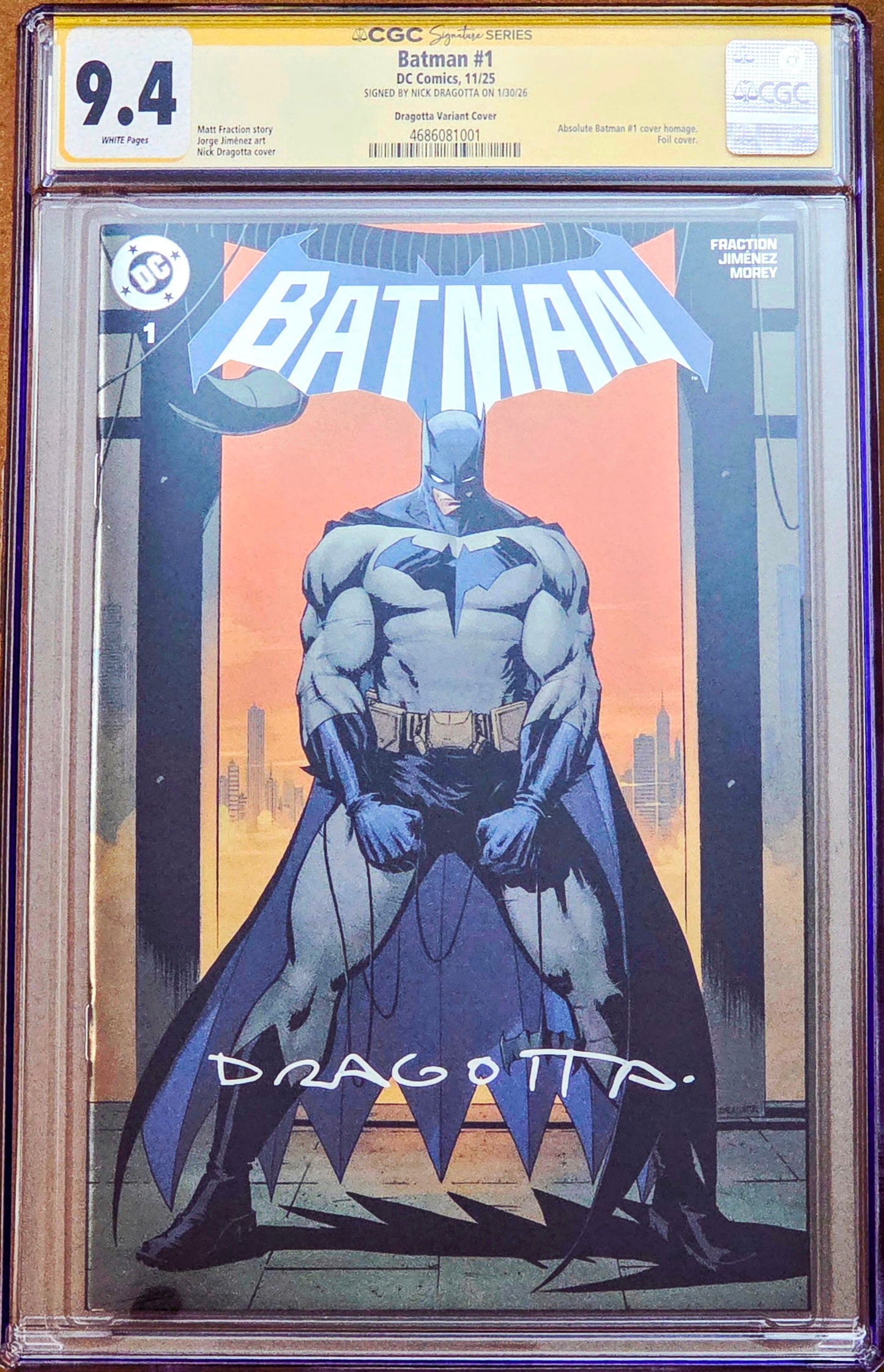 Batman #1 NYCC Foil CGC 9.4 (Signed Nick Dragotta)