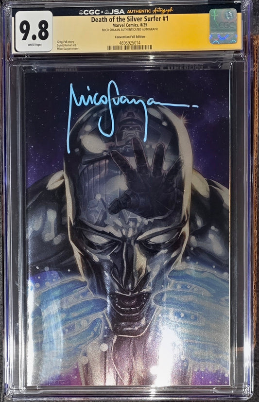 DEATH OF SILVER SURFER #1 CGC 9.8 FOIL LTD 500 MICO SUAYAN SIGNED