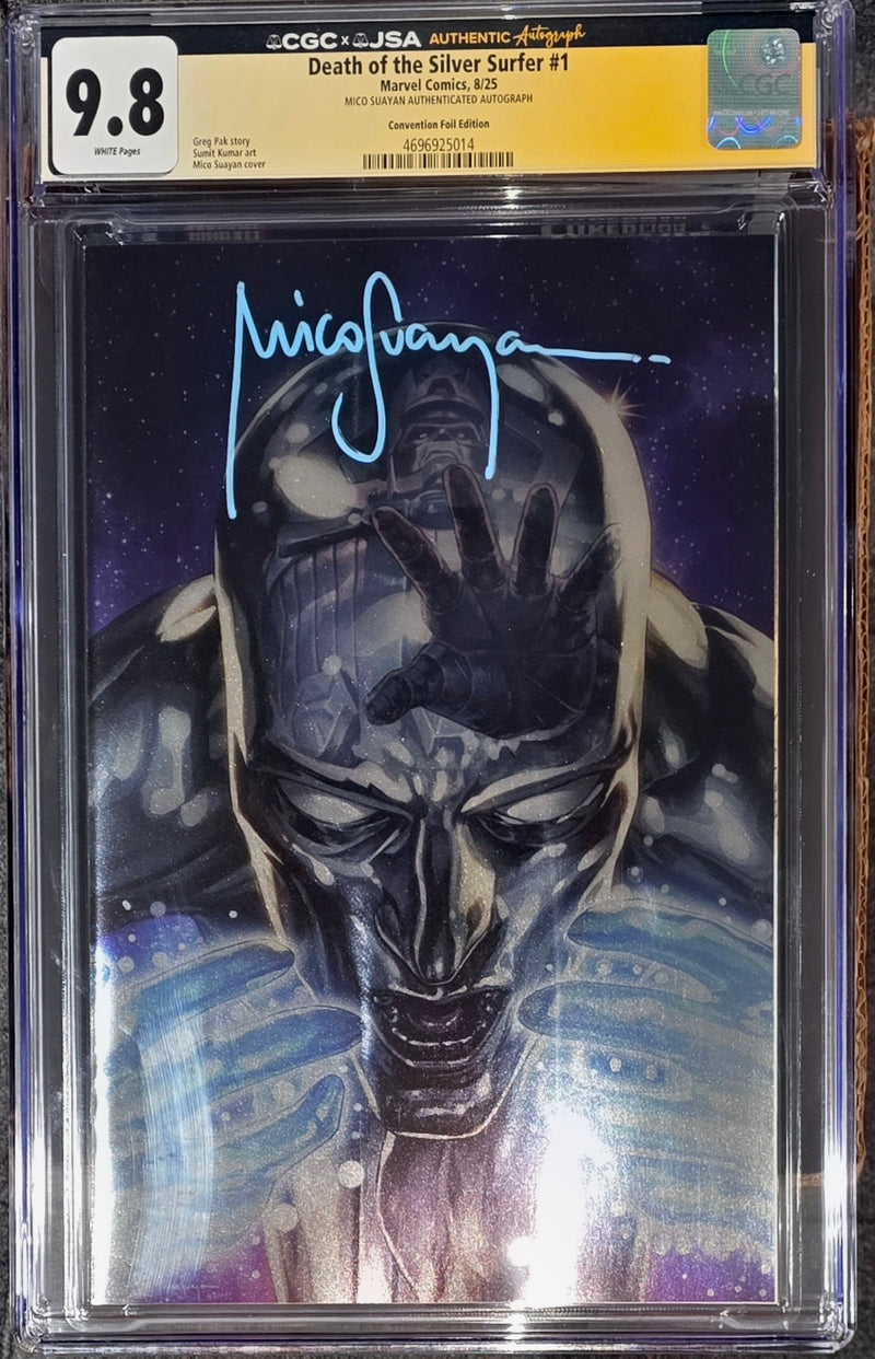DEATH OF SILVER SURFER #1 CGC 9.8 FOIL LTD 500 MICO SUAYAN SIGNED
