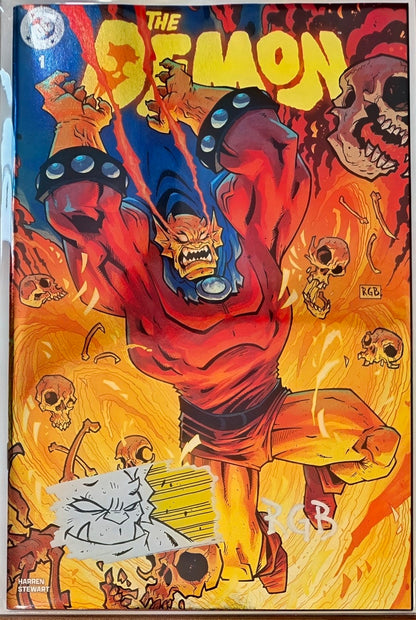 DEMON #1 FOIL🔥SPLASH COLOR REMARKED & SIGNED🔥RYAN G. BROWNE