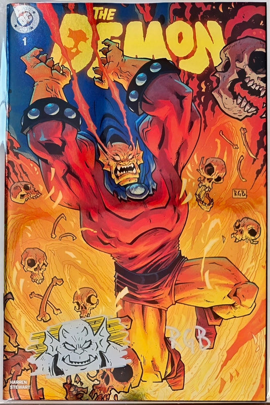 DEMON #1 FOIL🔥SPLASH COLOR REMARKED & SIGNED🔥RYAN G. BROWNE