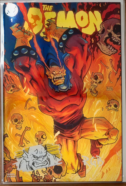 DEMON #1 FOIL🔥SPLASH COLOR REMARKED & SIGNED🔥RYAN G. BROWNE