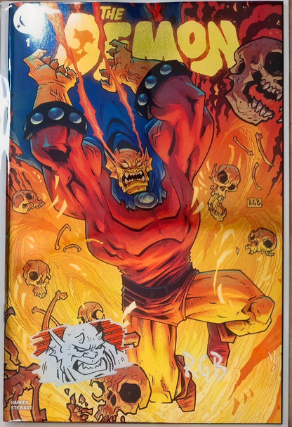 DEMON #1 FOIL🔥SPLASH COLOR REMARKED & SIGNED🔥RYAN G. BROWNE