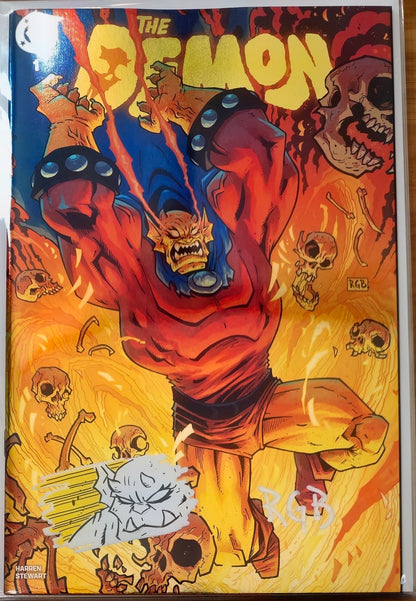 DEMON #1 FOIL🔥SPLASH COLOR REMARKED & SIGNED🔥RYAN G. BROWNE