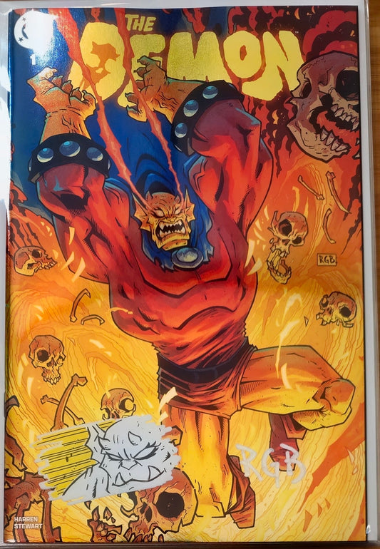 DEMON #1 FOIL🔥SPLASH COLOR REMARKED & SIGNED🔥RYAN G. BROWNE