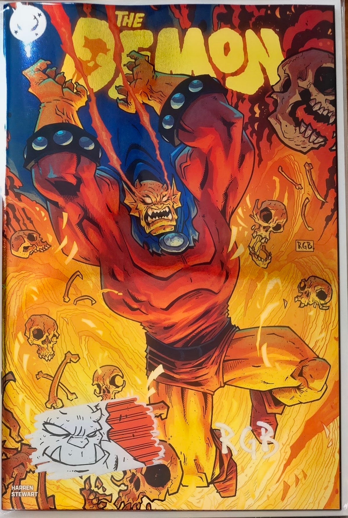 DEMON #1 FOIL🔥SPLASH COLOR REMARKED & SIGNED🔥RYAN G. BROWNE