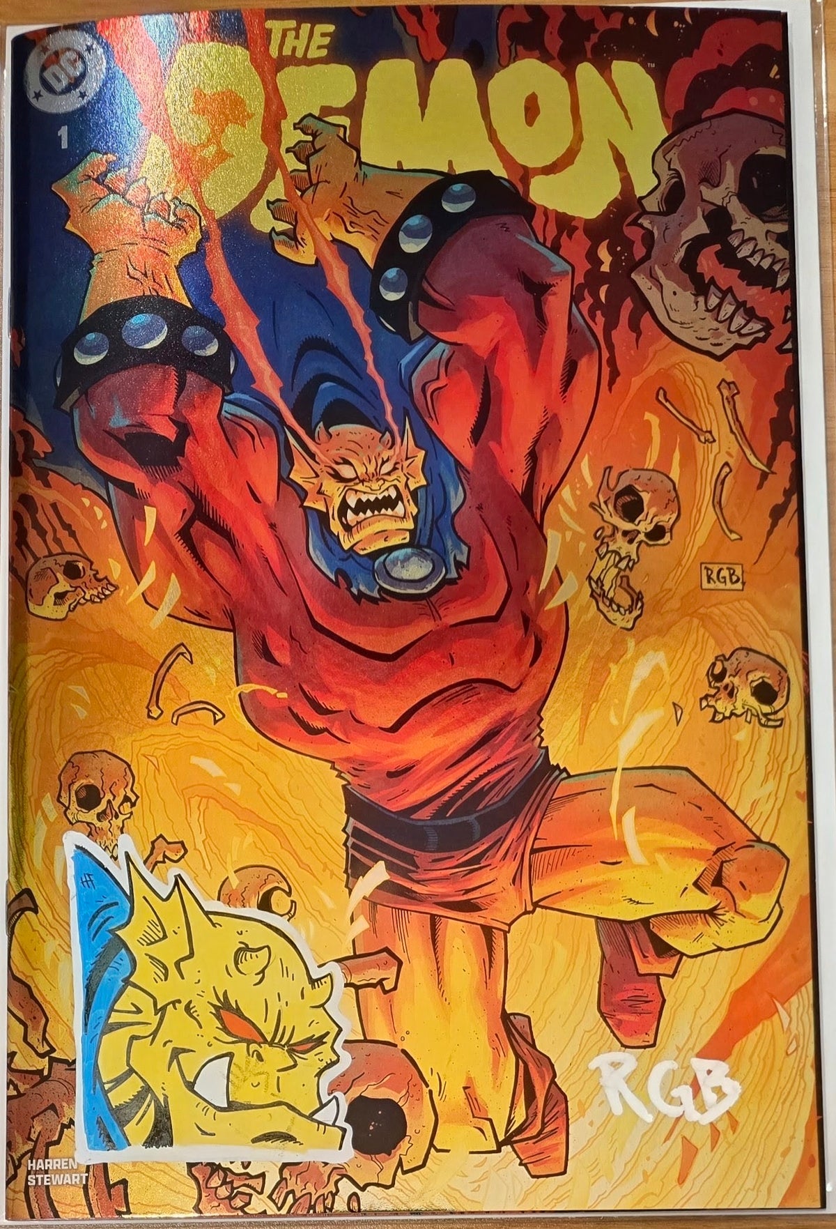 DEMON #1 FOIL🔥FULL COLOR REMARKED & SIGNED🔥RYAN G. BROWNE