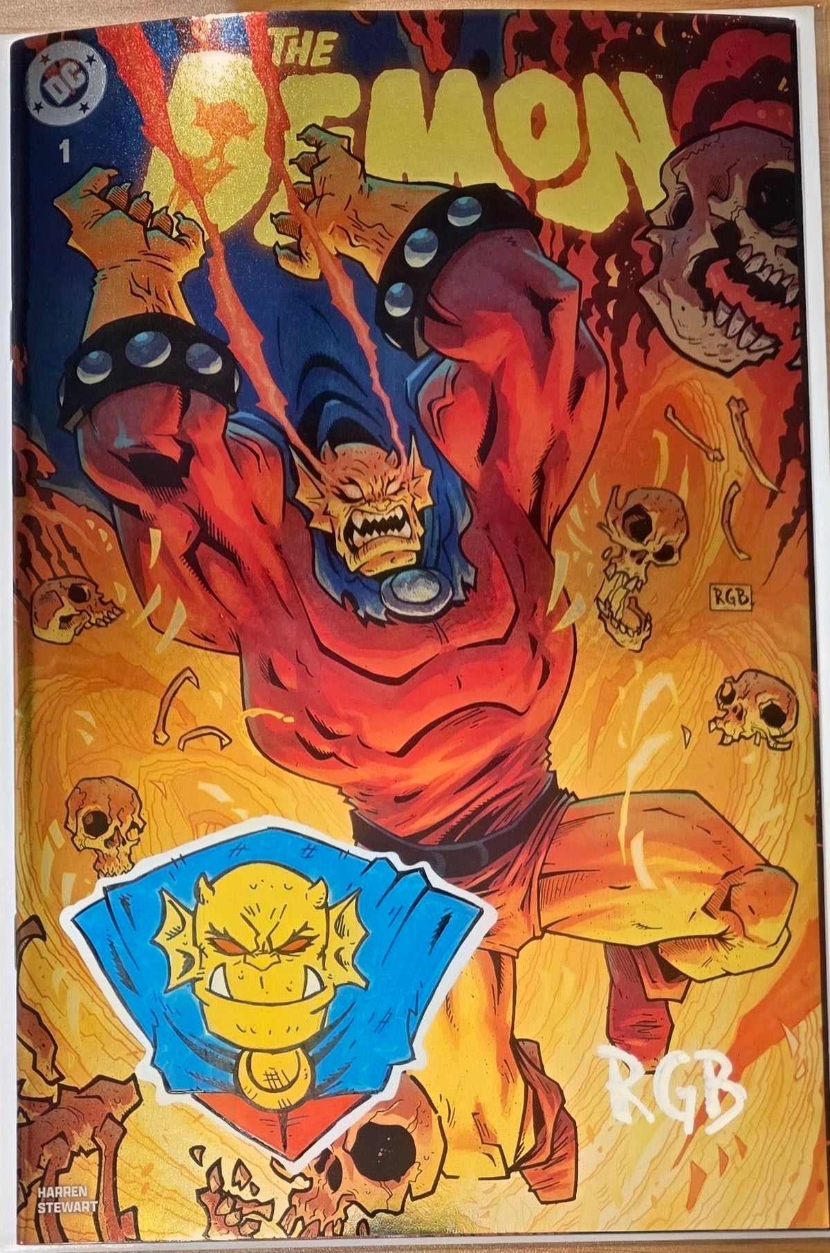 DEMON #1 FOIL🔥FULL COLOR REMARKED & SIGNED🔥RYAN G. BROWNE