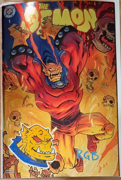 DEMON #1 FOIL🔥FULL COLOR REMARKED & SIGNED🔥RYAN G. BROWNE