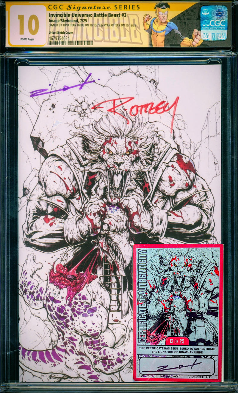Invincible Universe: Battle Beast #3 CGC 10 (GEM MINT) Signed