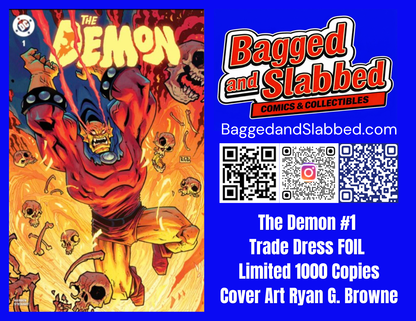 DEMON #1 FOIL🔥SPLASH COLOR REMARKED & SIGNED🔥RYAN G. BROWNE