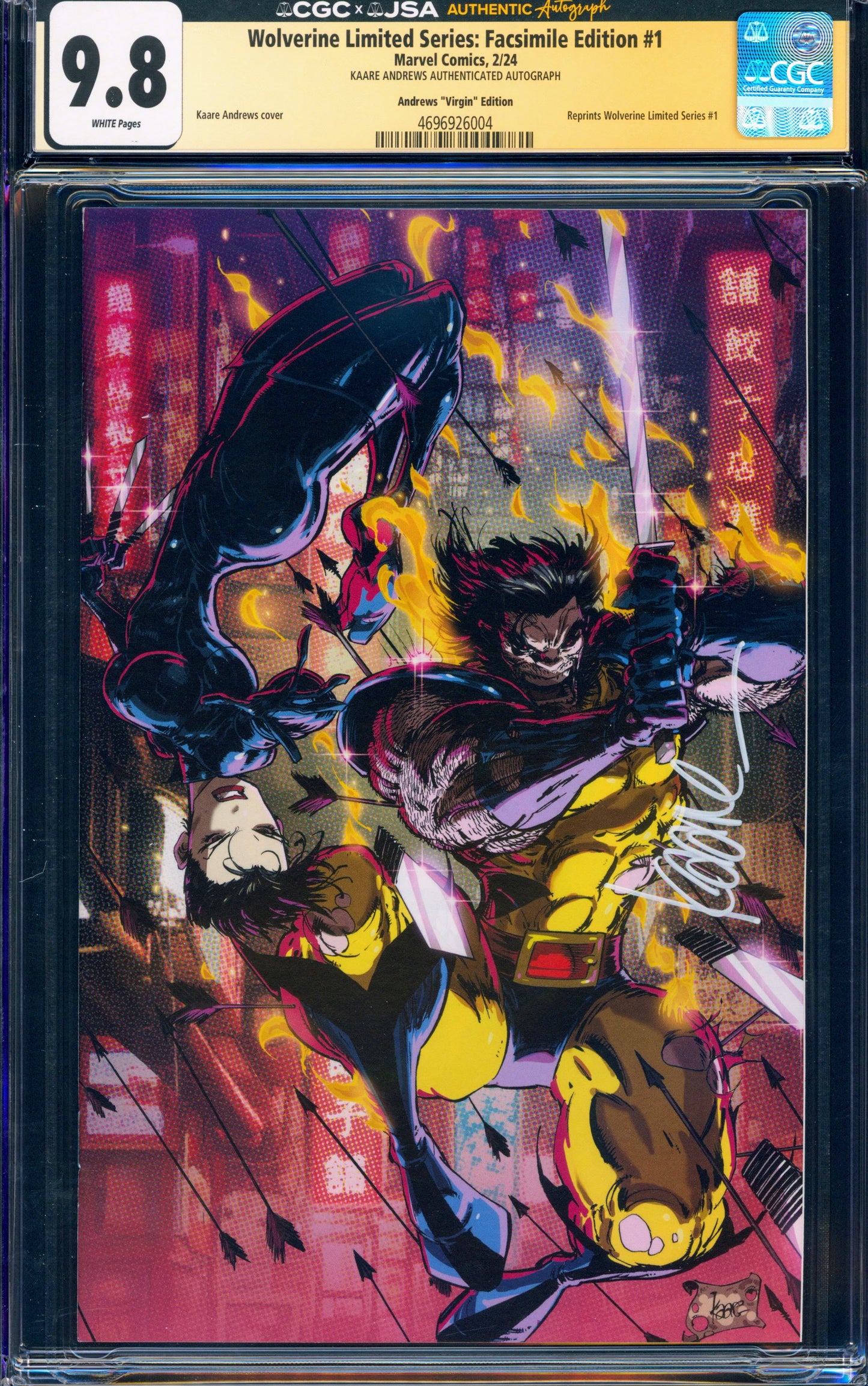 WOLVERINE LIMITED SERIES FACSIMILE #1 VIRGIN (Signed by Kaare Andrews)